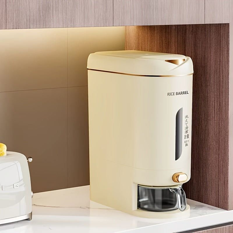 Single-Pack Sealed Rice Storage Container, Large Capacity with Kitchen Measuring Cup, Moisture and Pest Resistant for Rice, Grains, and Pet Food