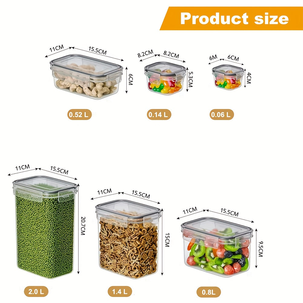 A Set of 12 Airtight Food Storage Containers, Consisting of 6 Containers And 6 Lids, Perfect for Organizing Your Kitchen Pantry And Ideal for Keeping Grains, Flour, Sugar, And Other Dry Items