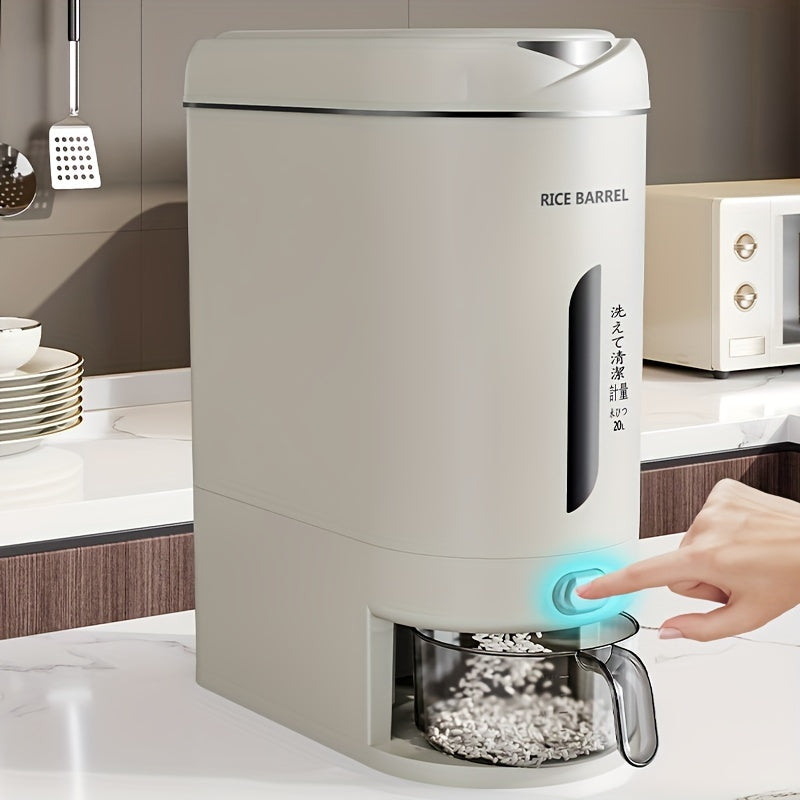 Single-Pack Sealed Rice Storage Container, Large Capacity with Kitchen Measuring Cup, Moisture and Pest Resistant for Rice, Grains, and Pet Food