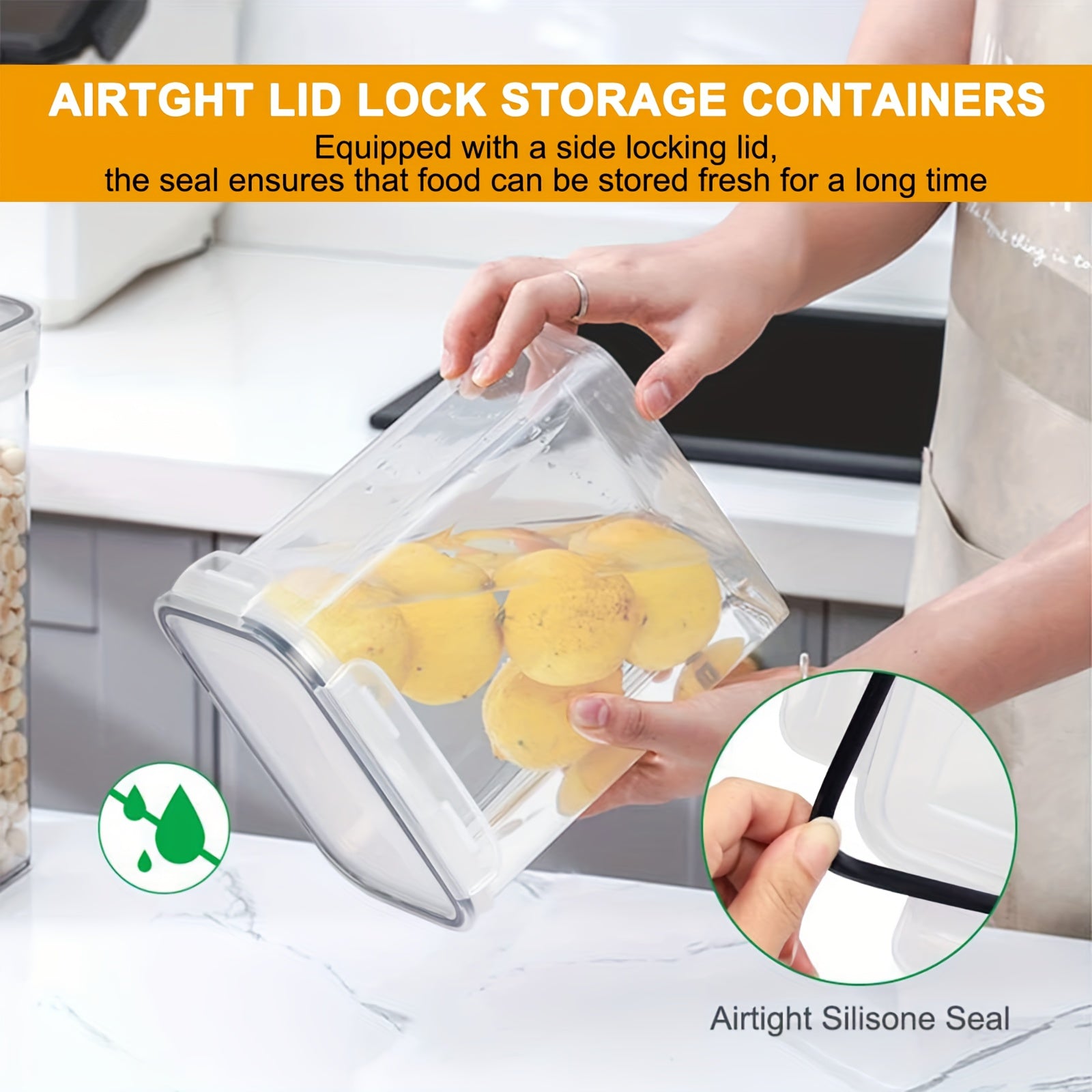 A Set of 12 Airtight Food Storage Containers, Consisting of 6 Containers And 6 Lids, Perfect for Organizing Your Kitchen Pantry And Ideal for Keeping Grains, Flour, Sugar, And Other Dry Items