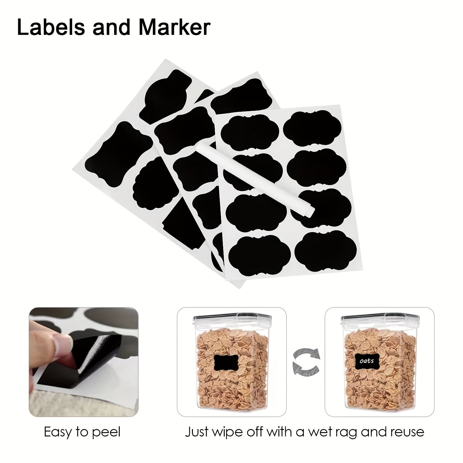 24 Sealed Storage Containers with Lids (12 Lids + 12 Boxes), Plastic Kitchen Storage Containers for Storing Dry Goods, Flour, And Sugar, Comes with Labels And a Marker