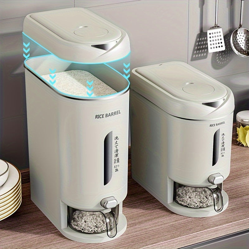 Single-Pack Sealed Rice Storage Container, Large Capacity with Kitchen Measuring Cup, Moisture and Pest Resistant for Rice, Grains, and Pet Food