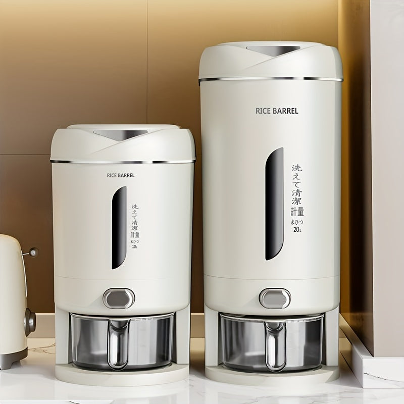 Single-Pack Sealed Rice Storage Container, Large Capacity with Kitchen Measuring Cup, Moisture and Pest Resistant for Rice, Grains, and Pet Food