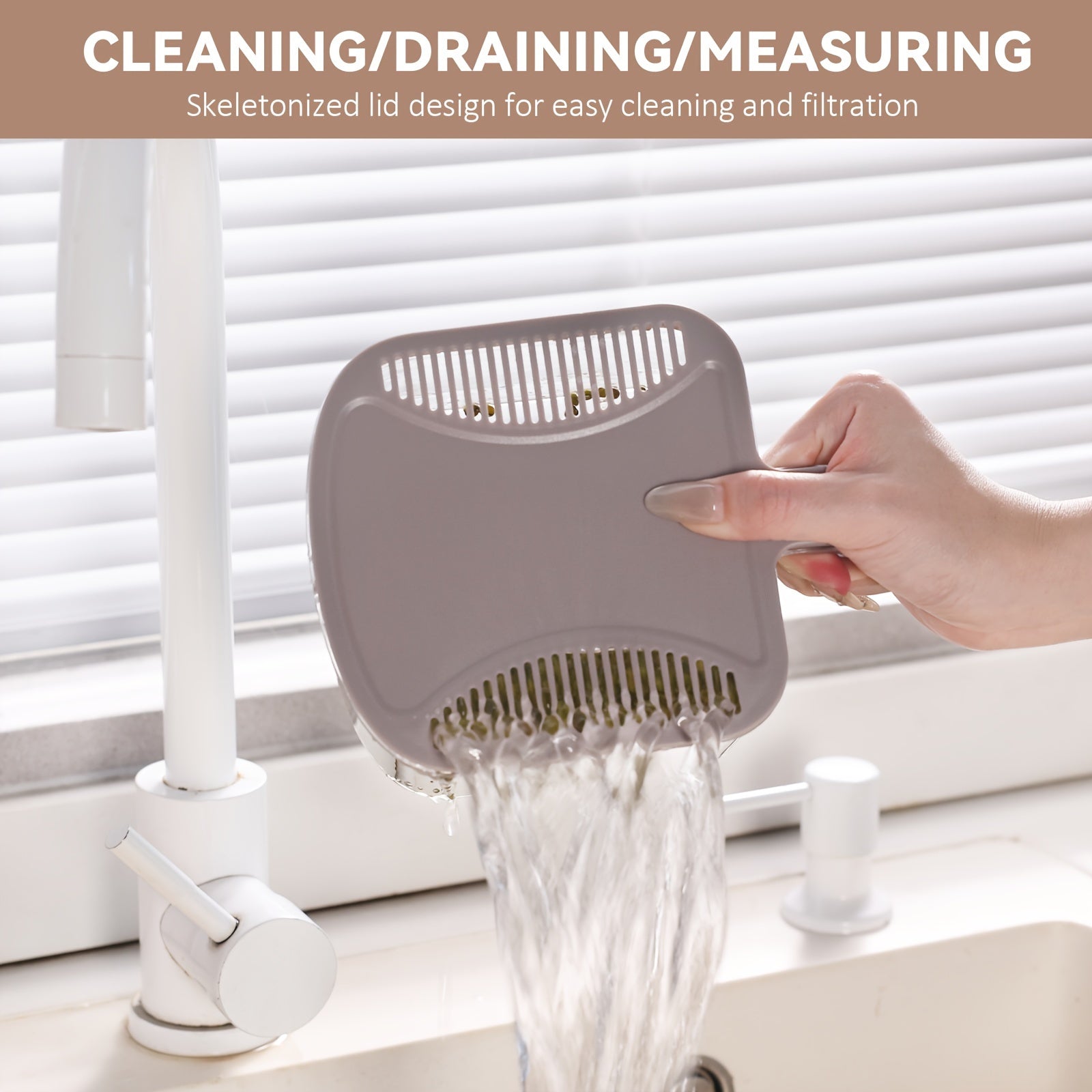 SYNCVIBE Large Rice Dispenser, Sealed Rice Storage Box With Measuring Cup For Kitchen Pantry And Home, Kitchen Soybean Corn Grain Dispenser Bucket, Moisture Resistant Household Kitchen Soybean Corn Grain Dispenser Bucket